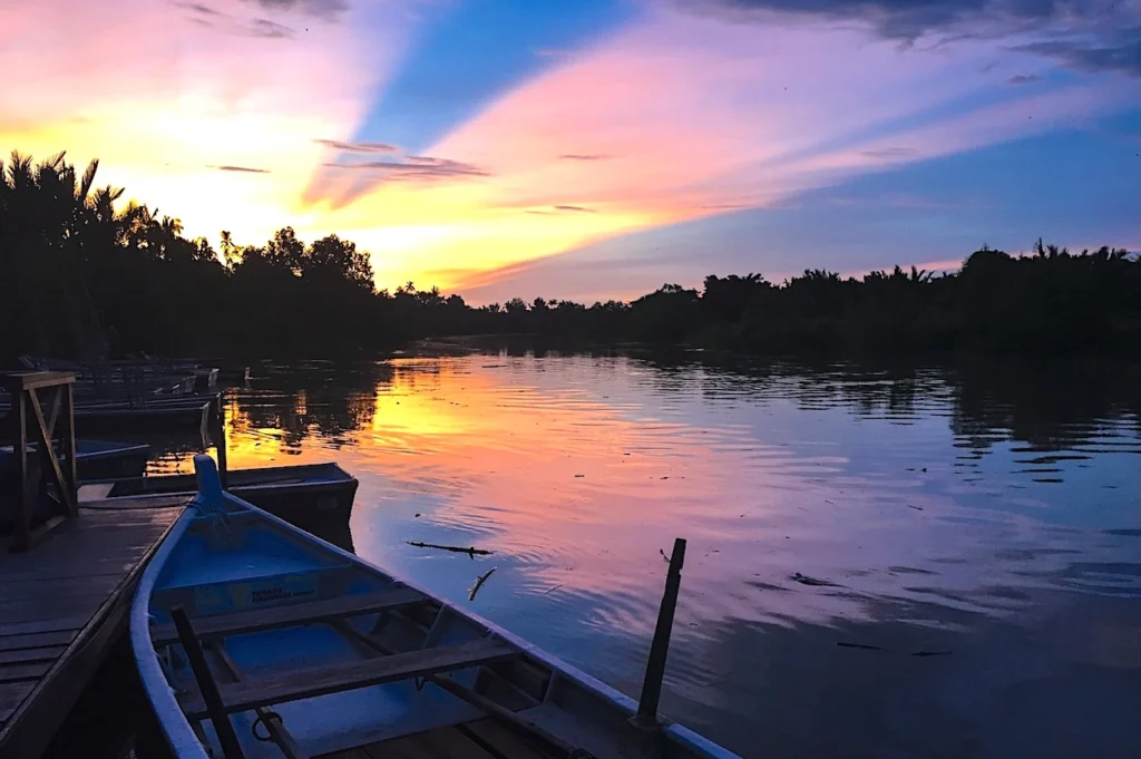 sunset scenery at the Kampung Kuantan Firefly Park