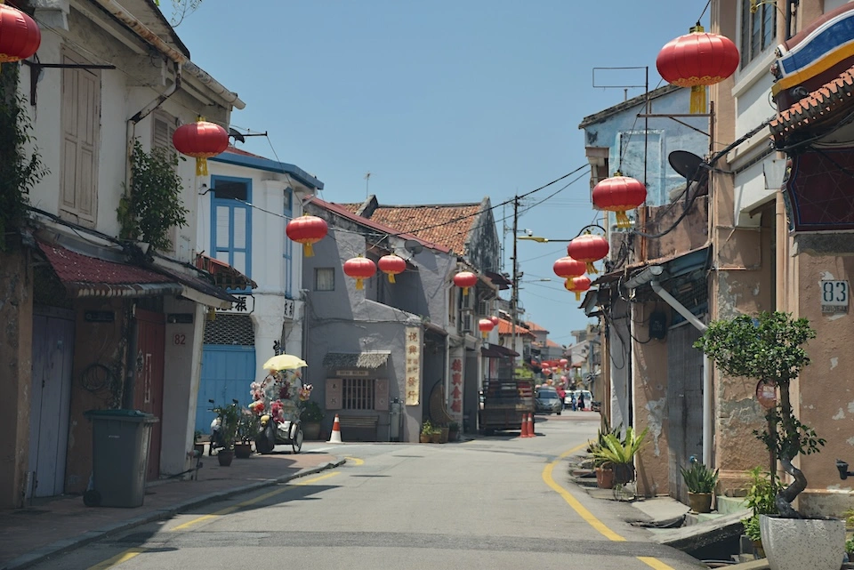 quiet back alley in historical Malacca