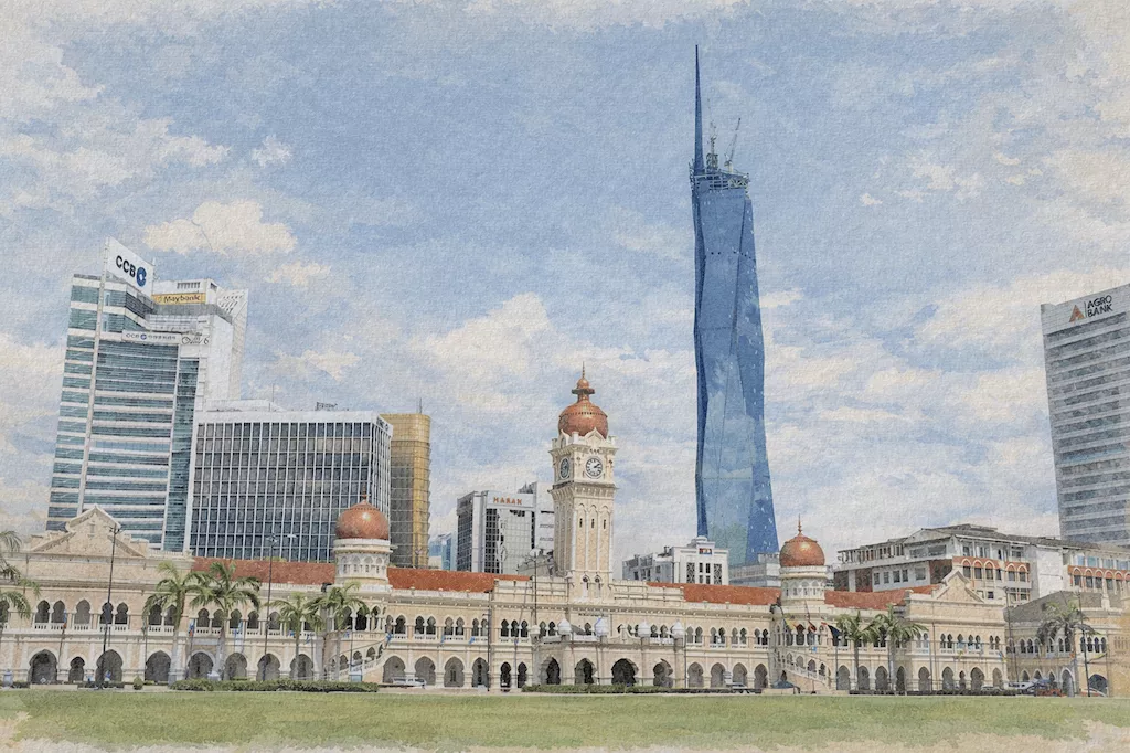 Illustration of Dataran Merdeka view
