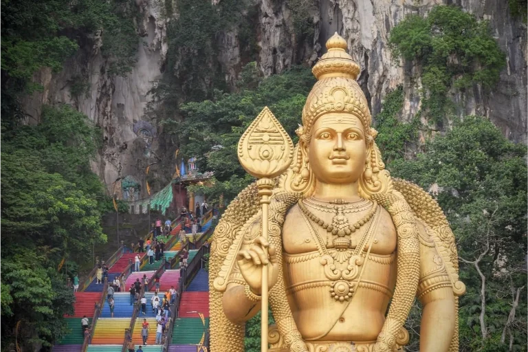 view of the Murugan Statue in Batu Caves